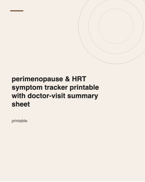Cover of the Spanish perimenopause symptom tracker printable